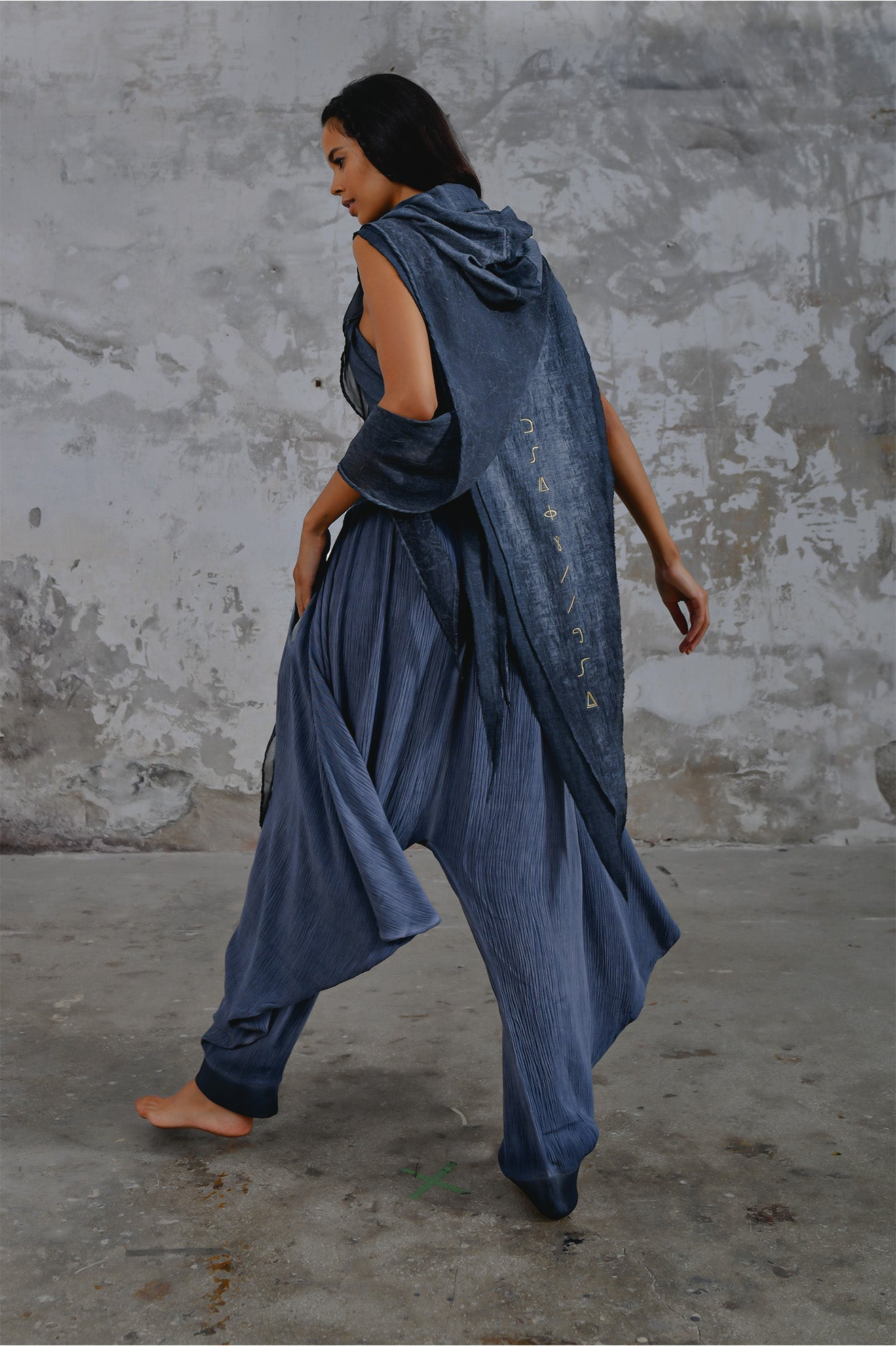 Bohemian hooded shawl, unisex Jedi-inspired hooded shawl with mystical embroidery, spiritual hooded shawl for Star Wars cosplay and everyday wear, handcrafted shawl with boho-chic details and protective hood, breathable and comfortable shawl hood for outdoor adventures, unique and meaningful embroidered shawl for spiritual seekers, vibrant blue shawl hood, Jedi-inspired shawl for cosmic warriors, celestial-inspired shawl hood with intricate star embroidery, burning man outfit