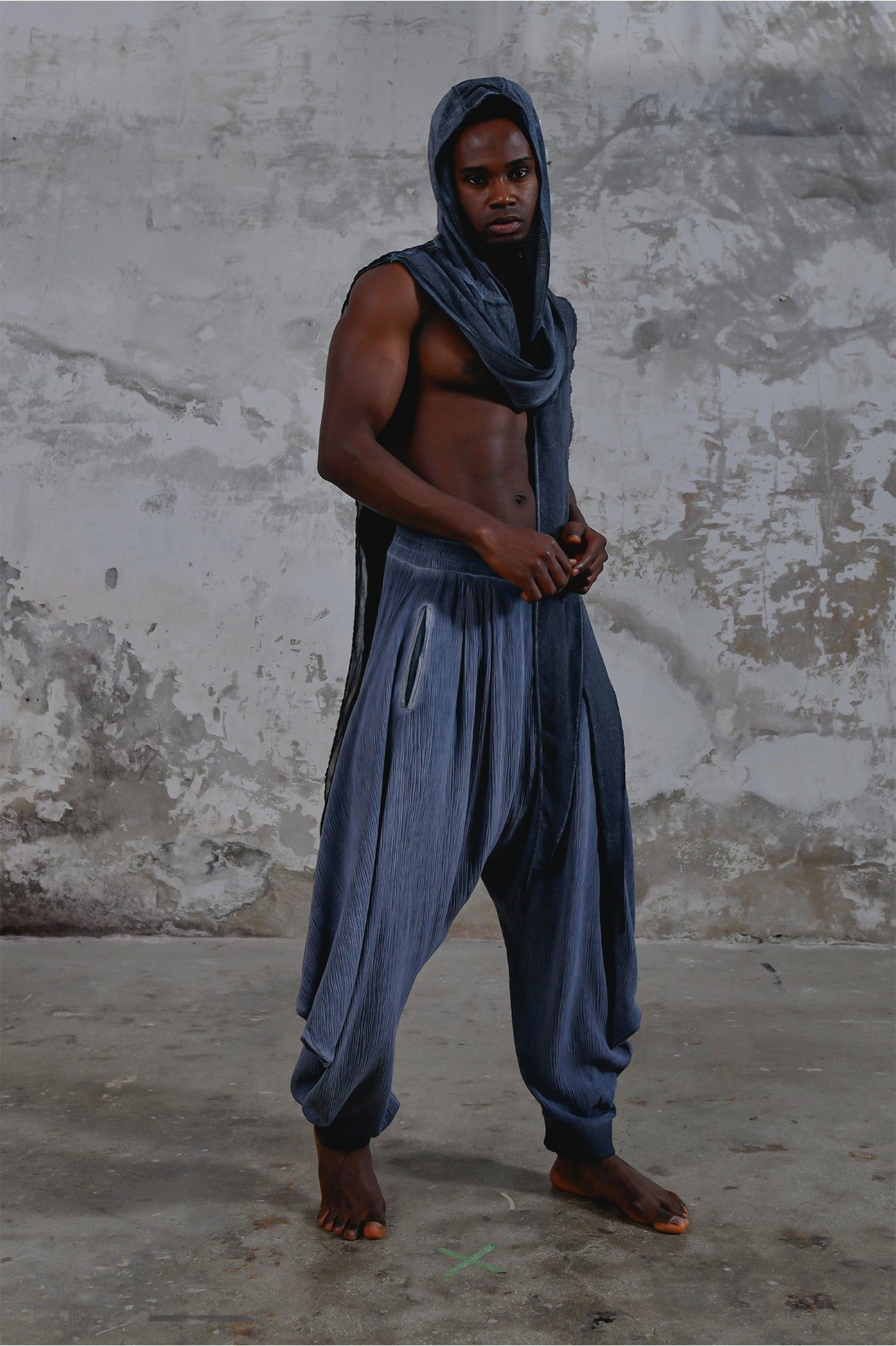 Bohemian hooded shawl, unisex Jedi-inspired hooded shawl with mystical embroidery, spiritual hooded shawl for Star Wars cosplay and everyday wear, handcrafted shawl with boho-chic details and protective hood, breathable and comfortable shawl hood for outdoor adventures, unique and meaningful embroidered shawl for spiritual seekers, vibrant blue shawl hood, Jedi-inspired shawl for cosmic warriors, celestial-inspired shawl hood with intricate star embroidery, burning man outfit
