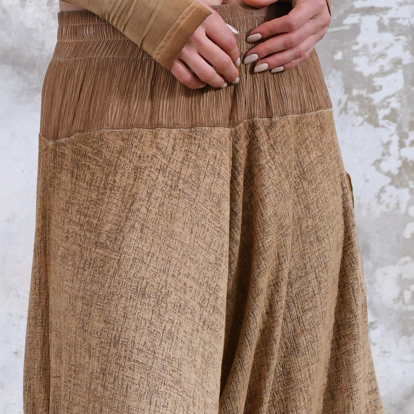 brown desert sand Yoga Boho Pants, Handmade bohemian clothing for women Unique clothing designs with ethnic and tribal influences Sustainable and eco-friendly clothing options Artisanal clothing with intricate embroidery and embellishments Colorful and vibrant clothing for free-spirited women Boho-chic apparel with a relaxed and comfortable fit, burning man women