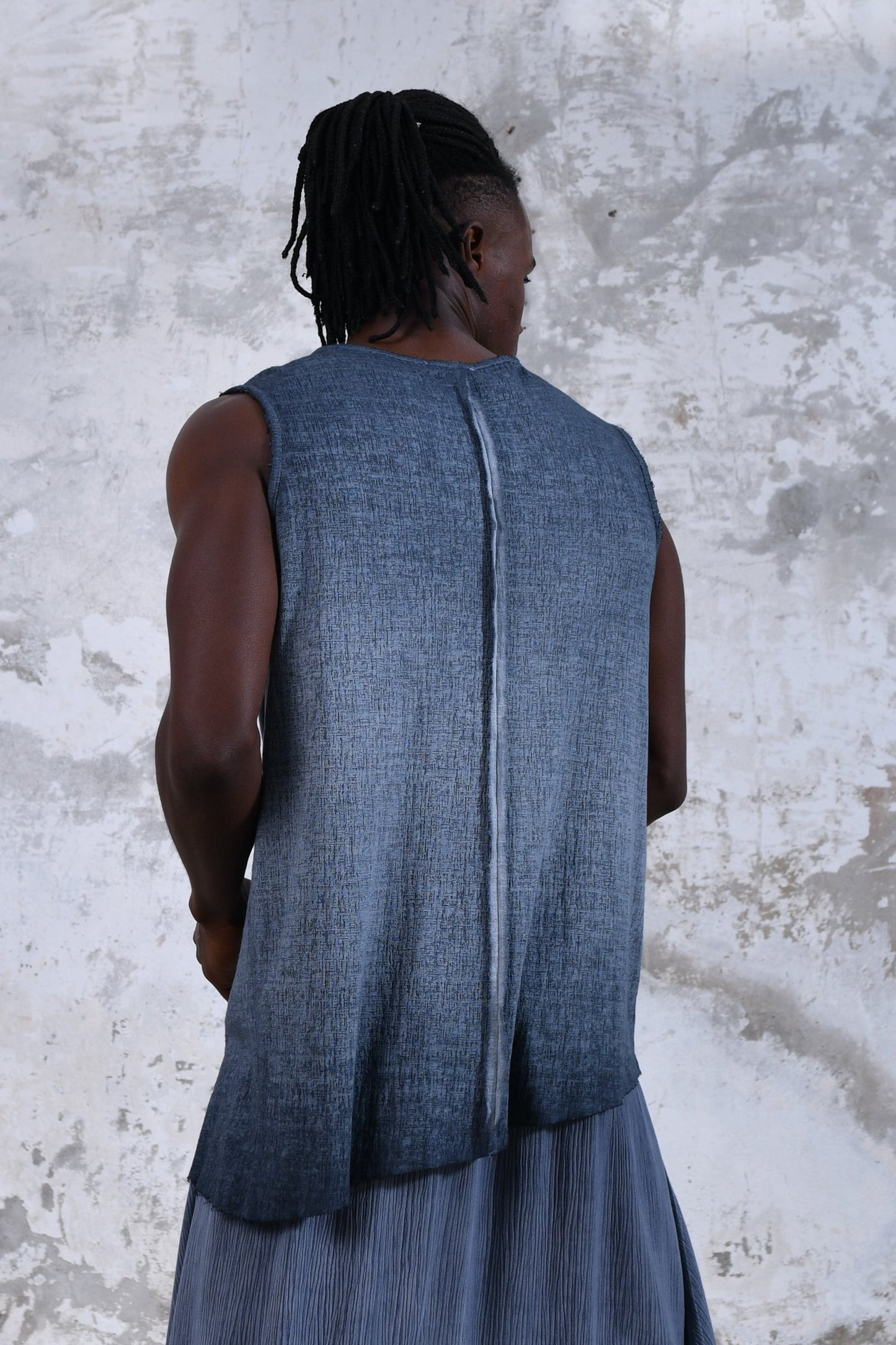 BLUE Spiritual men's shirt vest, Sleeveless Bohemian men's festival clothing, Boho yoga-inspired men's vest, Men's vest for Burning Man, Sacred geometry men's t-shirt, Mindful men's fashion, Men's chakra-inspired tshirt, T-shirt for boho men, Men's hand-dyed vest, Conscious festival fashion for men, Men's eco-friendly clothing, Bohemian men's clothing, sacred clothing, luxury boho men