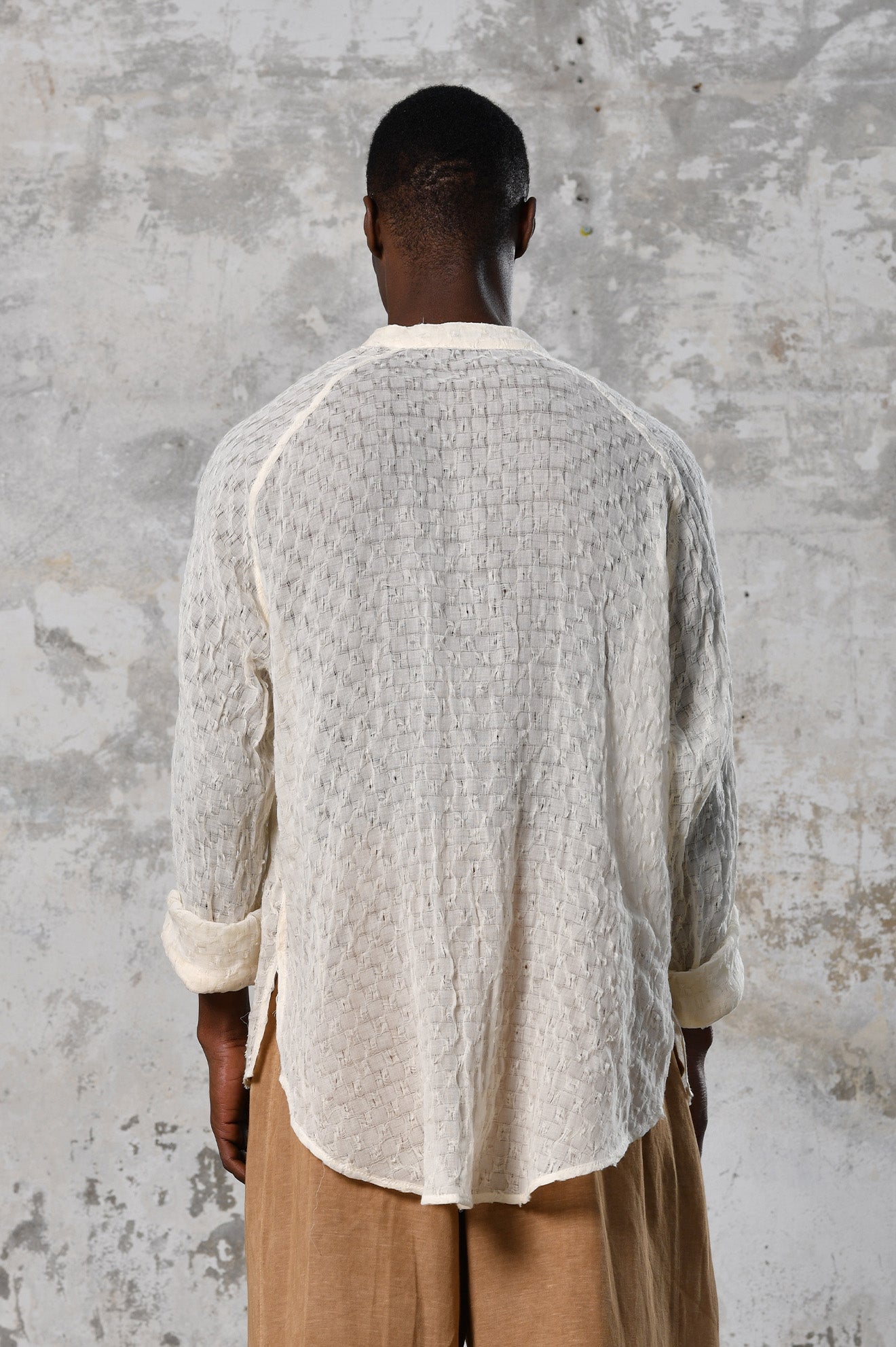 Unique handwoven cotton, raw texture, versatile eco-friendly bohemian shirt, Turkish craftsmanship, perfect for all occasions.