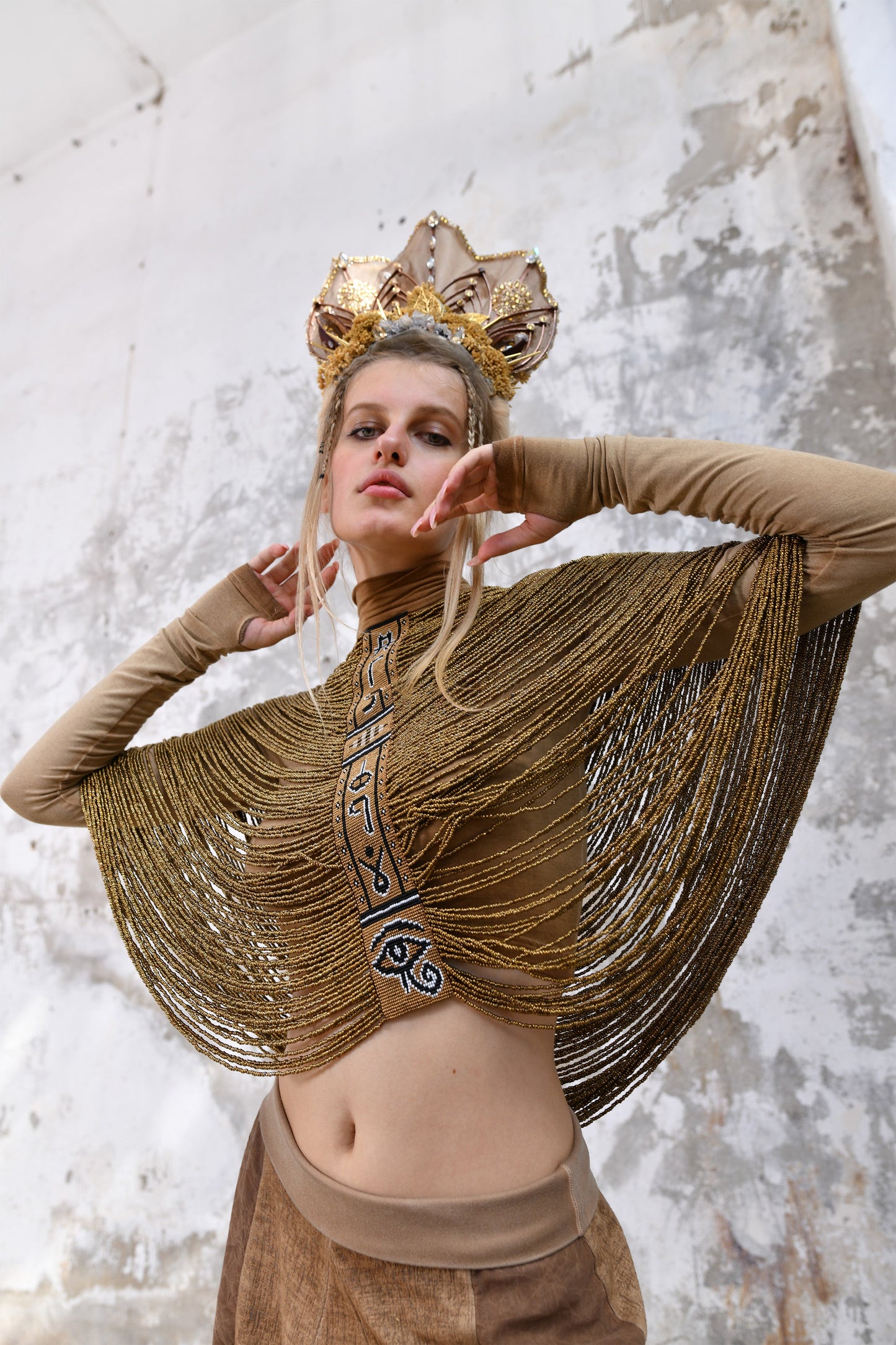 Ancient gold beaded body jewelry, Unique body chain for special occasions, Elegant boho body chain,, Statement body jewelry for dance floors, Handcrafted bohemian body chain for women, boho women, spiritual accessories, African beads, body Jewelery, sacred Jewelery, spiritual awakening