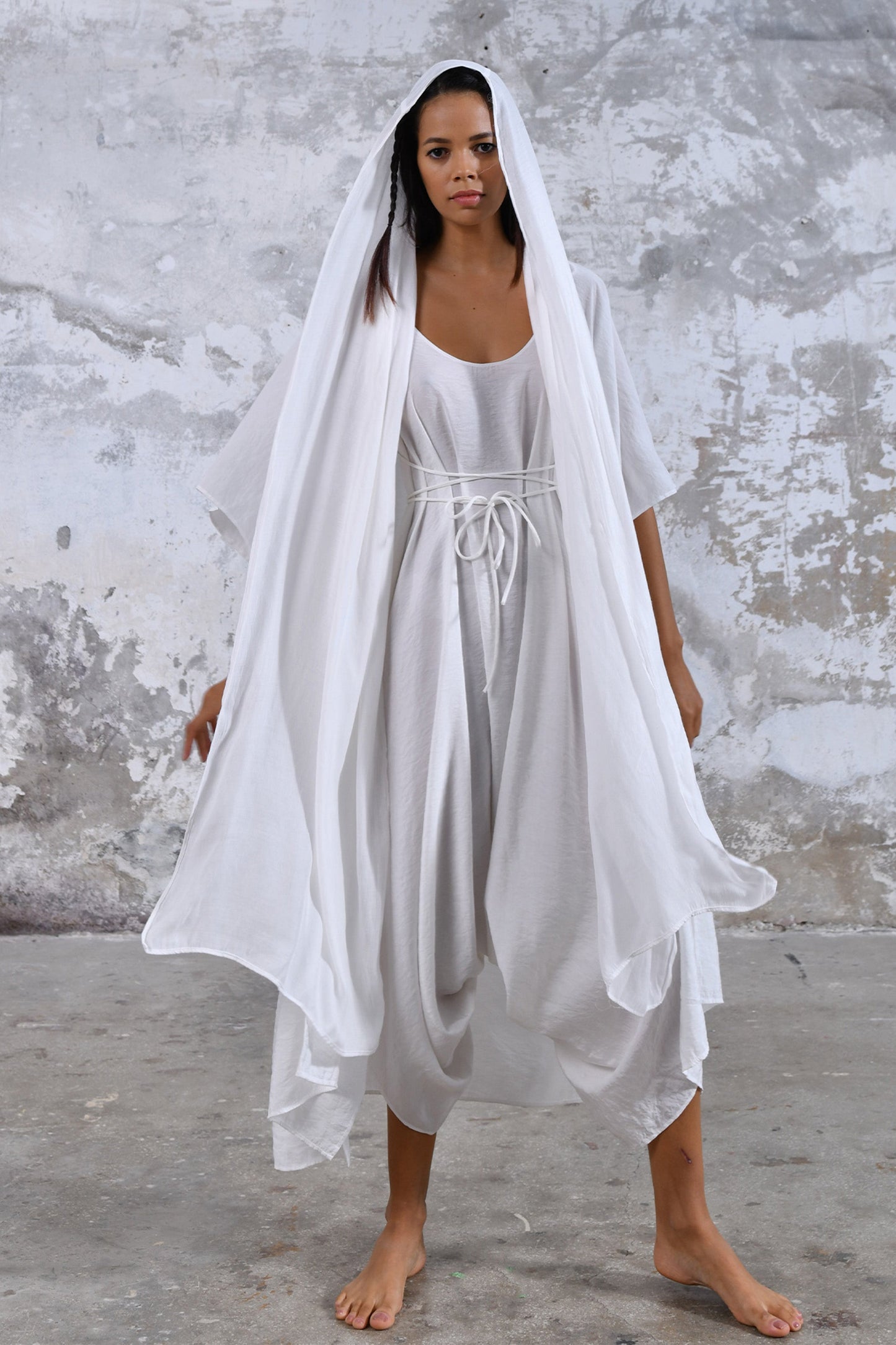 White Alchemist Tribal boho kimono, Unisex boho kimono, Goddess boho kimono, Spiritual fashion kimono, Flowy and comfortable kimono, Versatile and timeless kimono, Layering piece kimono, Eye-catching burning man unisex boho kimono, Statement piece kimono, Unique and intricate kimono design.