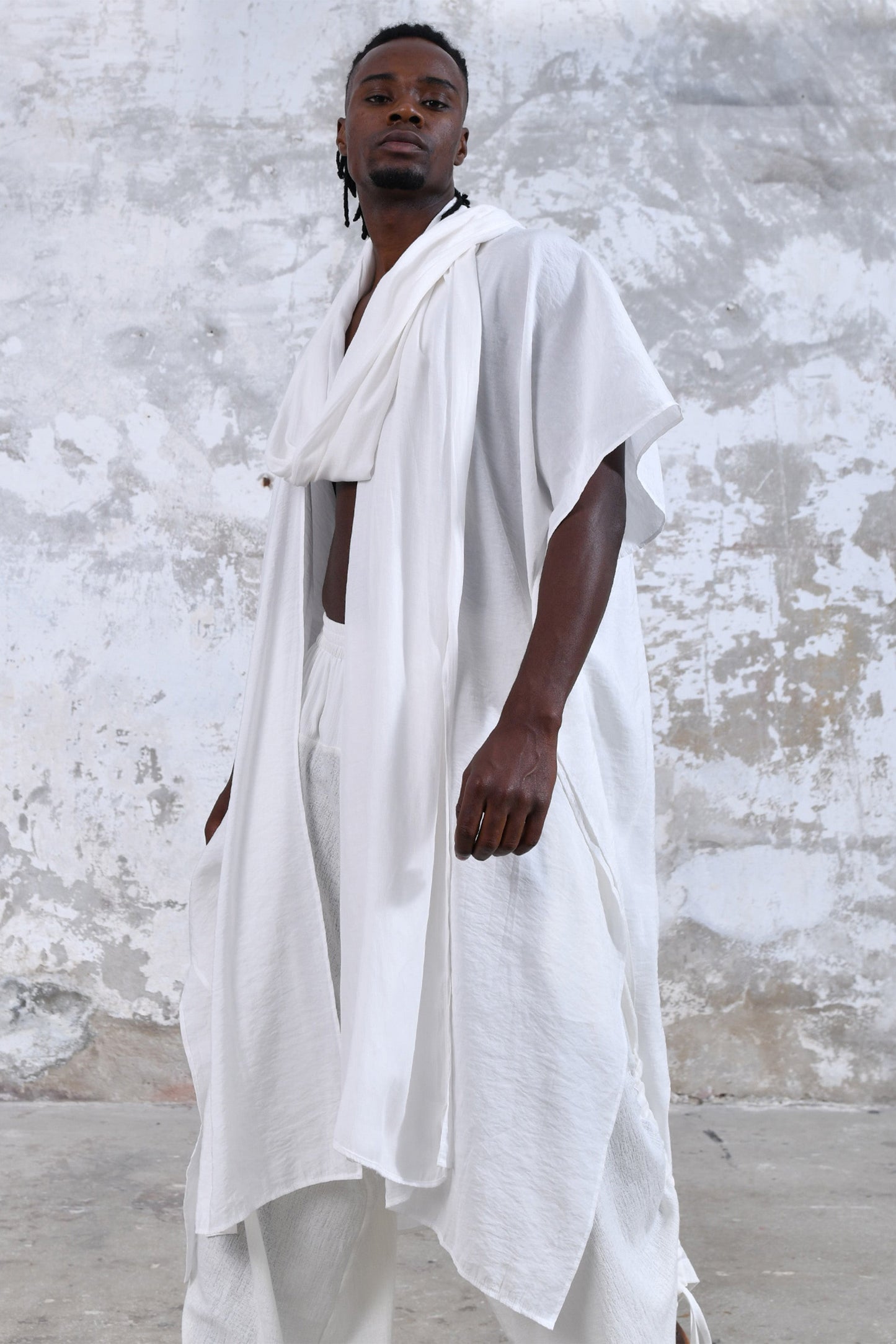 White Alchemist Tribal boho kimono, Unisex boho kimono, Goddess boho kimono, Spiritual fashion kimono, Flowy and comfortable kimono, Versatile and timeless kimono, Layering piece kimono, Eye-catching burning man unisex boho kimono, Statement piece kimono, Unique and intricate kimono design.