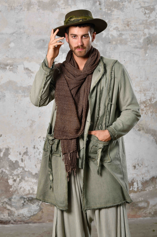 Zhenabia Boho Jacket: Elevate your style with this luxury boho-inspired, sustainable blend of cotton and linen. Functional design, versatile for all seasons, unisex sizing. Sage Green JacketZhenabia Boho Jacket: Elevate your style with this luxury boho-inspired, sustainable blend of cotton and linen. Functional design, versatile for all seasons, unisex sizing. Sage Green Jacket